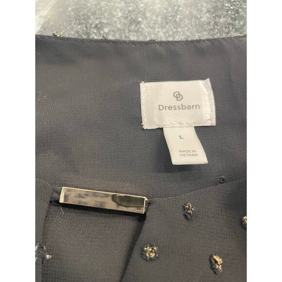 Dress Barn Black blouse with metallic accents LG - Picture 4 of 10